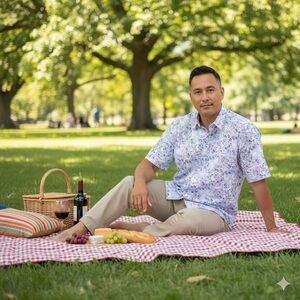 Cremieux Shirt 3XB Big Paisley Camp Loud Colorful Festive White Bright Poplin